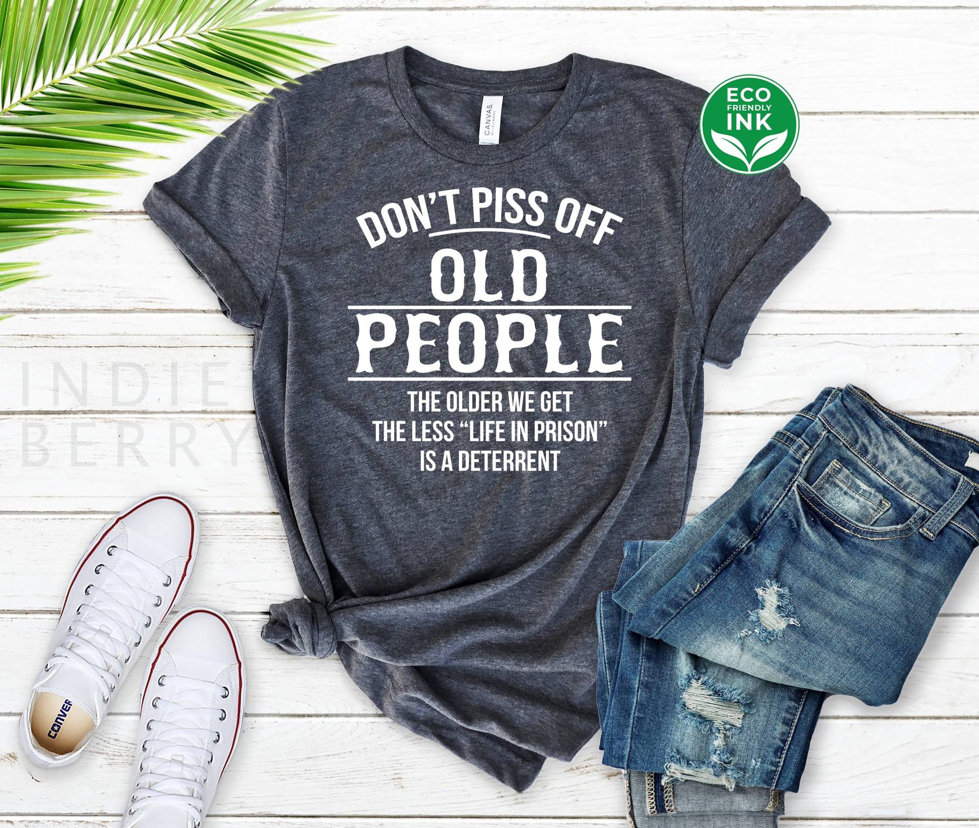 Don't Piss Off Old People Shirt, Lustiges Älteres Seniorenhemd Ruhestandsshirt/Sweatshirt Langarm Hoodie Kinder von IndieBerry