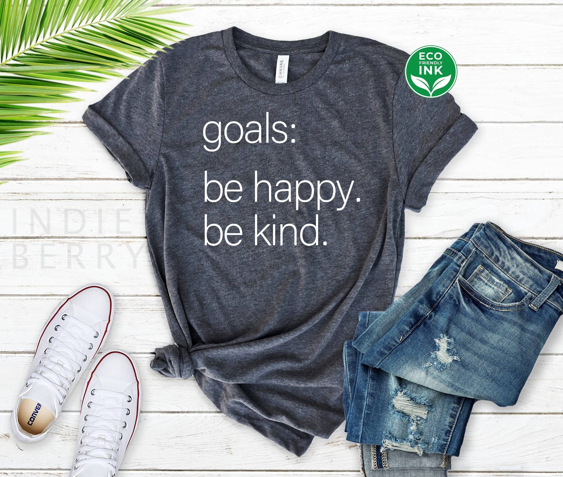 Mental Health Goals Be Happy Kind Shirt Inspirational Positive Motivationsshirt/Sweatshirt Langarm Hoodie Kinder von IndieBerry