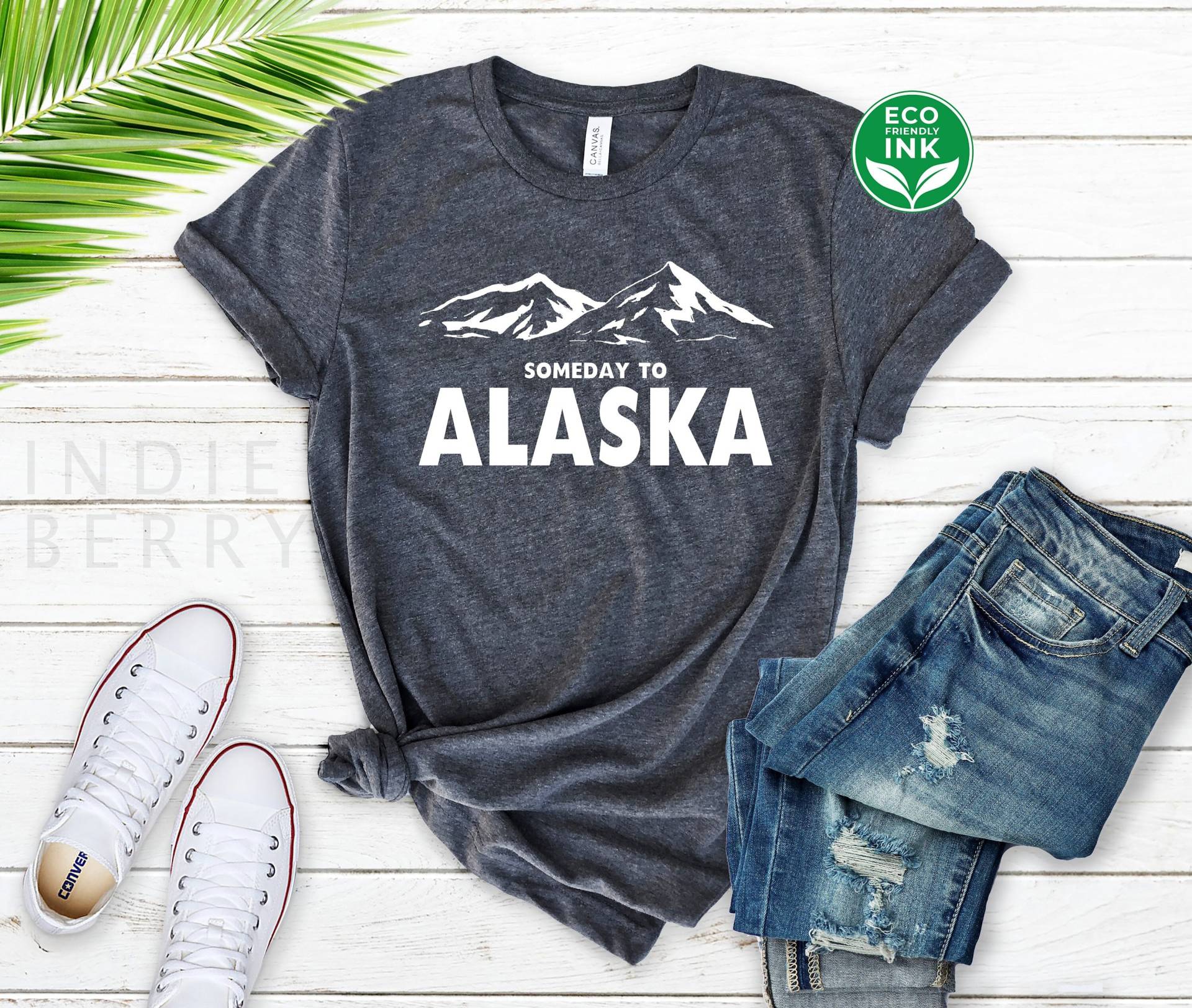 Someday To Alaska Shirt Vintage Alaskan Design Mountains/Sweatshirt Langarm Hoodie Kinder von IndieBerry