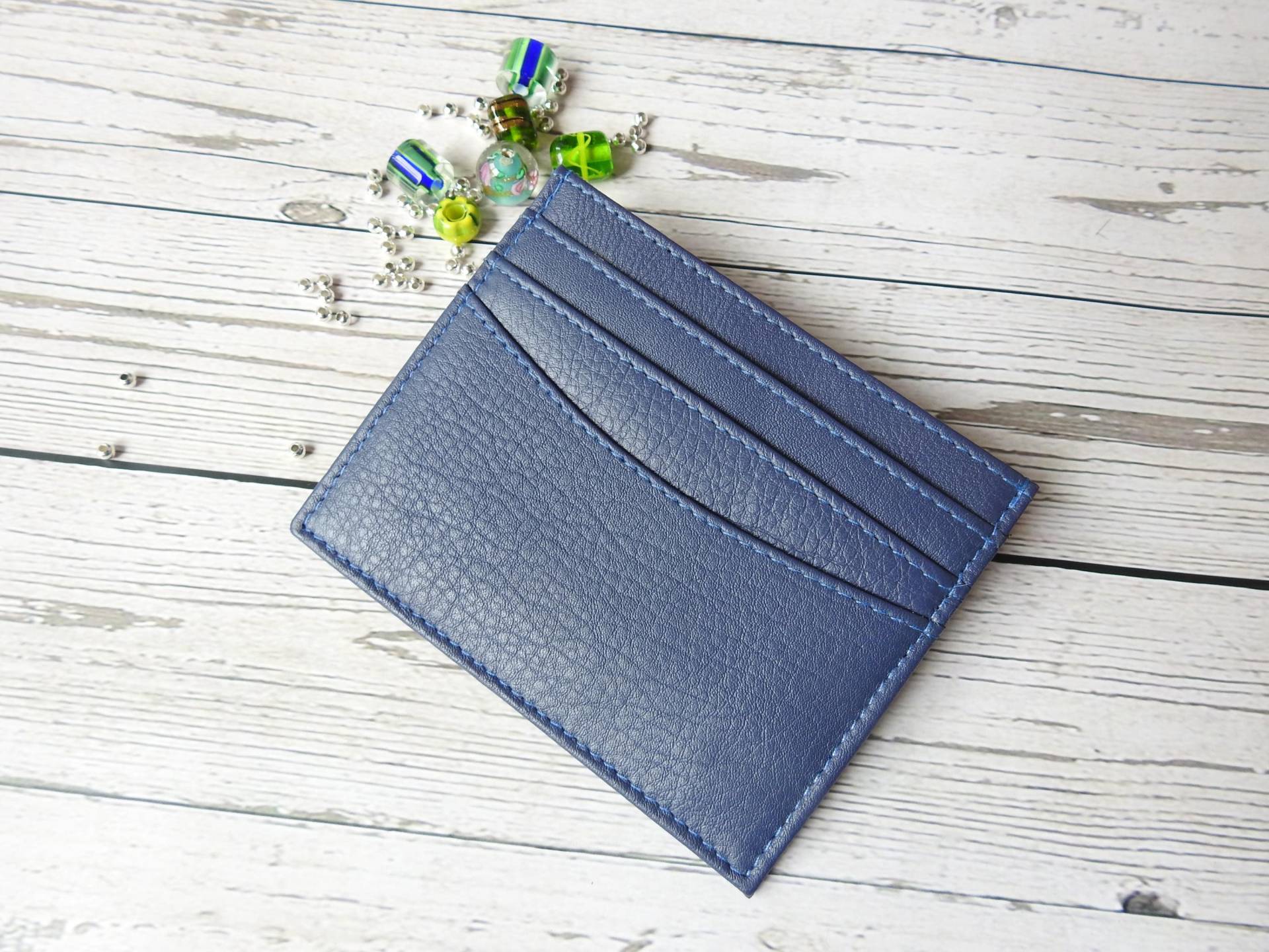 Blau Leder-Kartenetui | Blaues Leder-Kartenhalter Visitenkartenetui Handgefertigtes Kartenetui Handgemachter Kartenhalter von IndieWillowDorset