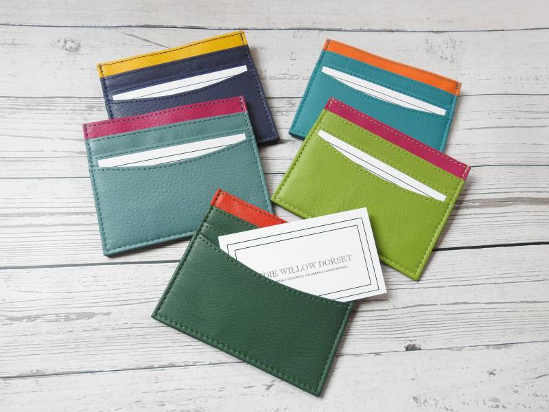 Zweifarbiges Leder-Kartenetui Fair Trade Kartenetui von IndieWillowDorset