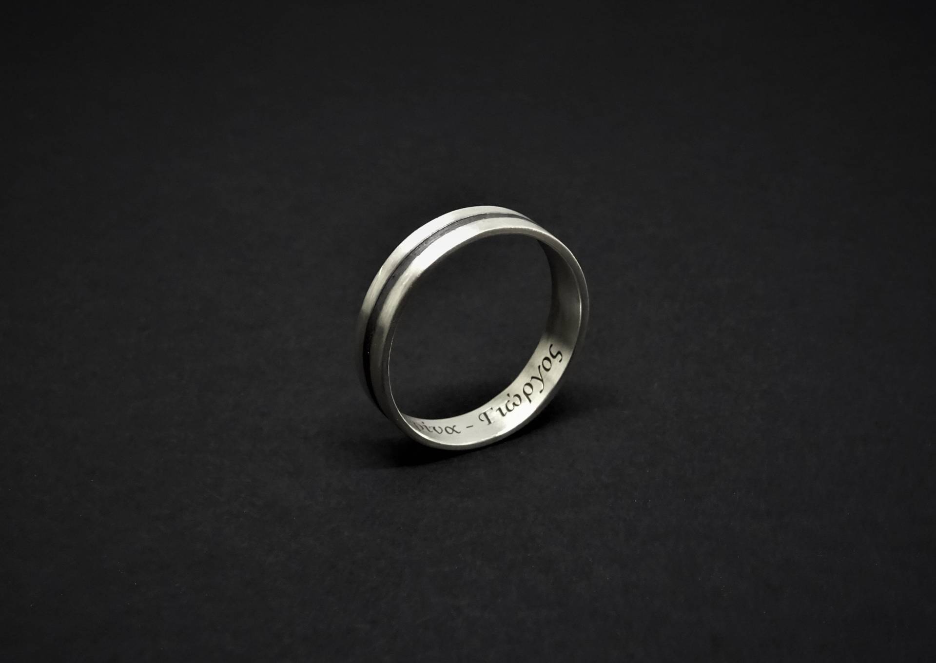 Herrenring, Personalisierter Ring, Geheimer Botschaftsring, Einfacher Sterling Silberring, Promice Graviertes Band, Herren Ehering, Unisex Ring von IndiejewelsShop