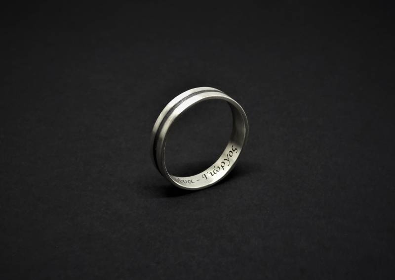 Herrenring, Personalisierter Ring, Geheimer Botschaftsring, Einfacher Sterling Silberring, Promice Graviertes Band, Herren Ehering, Unisex Ring von IndiejewelsShop