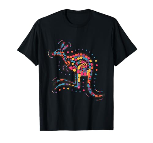 Australian Kangaroo Aboriginal Dot Painting Artstyle Men T-Shirt von Indigenous Art for Lovers of Australian Animals