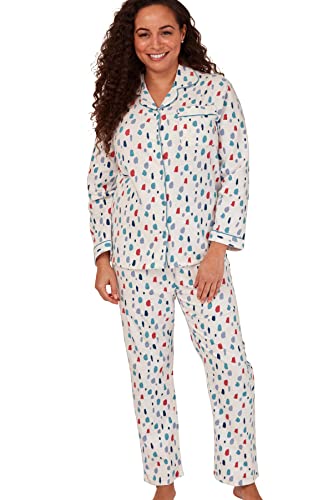 Indigo Sky Damen Luella Schlafanzug aus 100% gebürsteter Baumwolle Wincyette Pyjamaset, Splat Spot Elfenbein, 18-20 von Indigo Sky