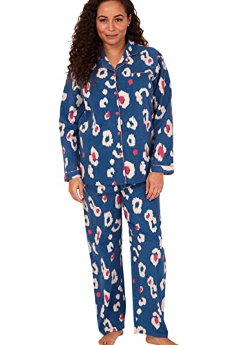 Indigo Sky Damen Women's Luella 100% Brushed Cotton Wincyette Pyjama Pyjamaset, Blue Kira Animal, 18-20 Indigo Sky Damen Women's Luella 100% Brushed Cotton Wincyette Pyjama Pyjamaset, Blue Kira Animal, 18-20 von Indigo Sky