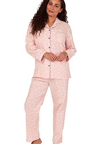 Indigo Sky Damen Women's Luella 100% Brushed Cotton Wincyette Pyjama Pyjamaset, Pink Penguin, 10-12 von Indigo Sky