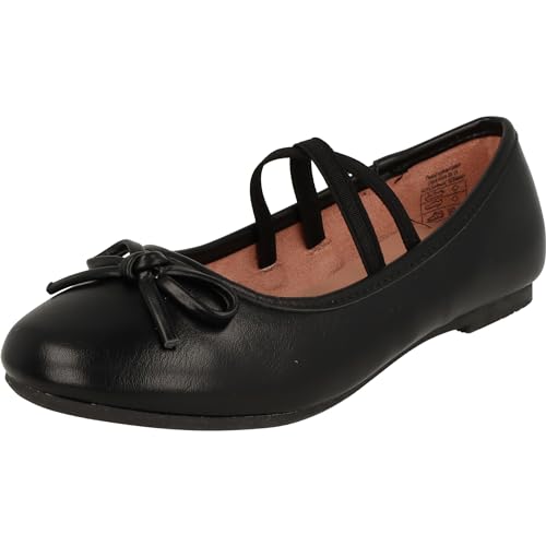 Indigo 422-415 Mädchen Schuhe Hochzeit Taufe Konfirmation Ballerina Schleife (Black, EU Schuhgrößensystem, Kleinkind, Numerisch, M, 29) von Indigo