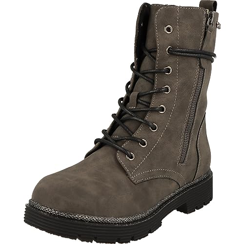 Indigo Mädchen Schuhe 452-211 bequeme Tex Winterstiefel gefüttert Grau Reißverschluss (34) von Indigo