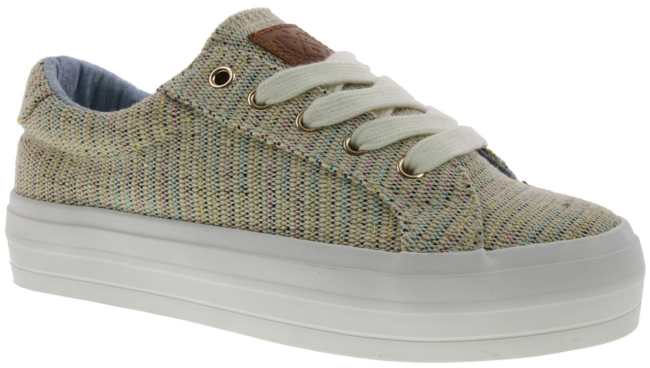 Kinder Leinen Sneaker, Slipper BEIGE - Gr. - 36 von Indigo