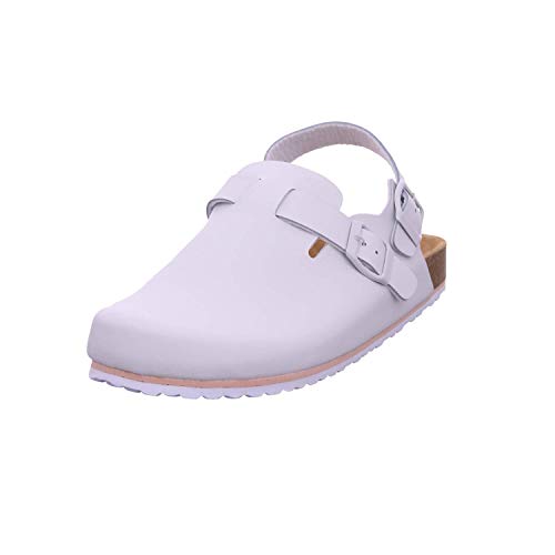 Supersoft Damen Clogs Pantoletten Weiß Leder Arzt 276-132 (36 EU) von Indigo