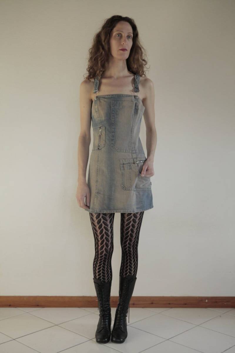 90Er Jahre Jean Paul Gaultier Denim Mini Dress Stonewashed Club Kid Overall von IndigoBluesVintage