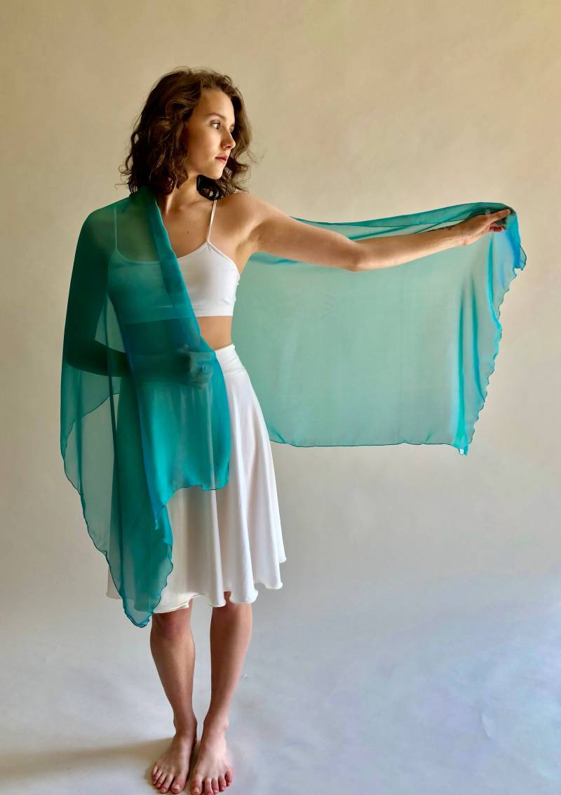 Baldrianschal in Irisierendem 100% Seiden-Chiffon Baldrianschal in Irisierendem 100% Seiden-Chiffon von IndigoBoutiqueDesign