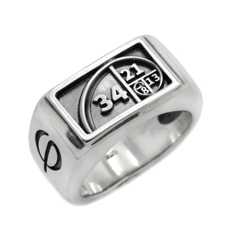 Golden Ratio Herren Siegelring - Inspiriert Von Fibonacci Schmuck, Sterling Silber Ring Für Männer Oder Frauen von IndigoJewelry925