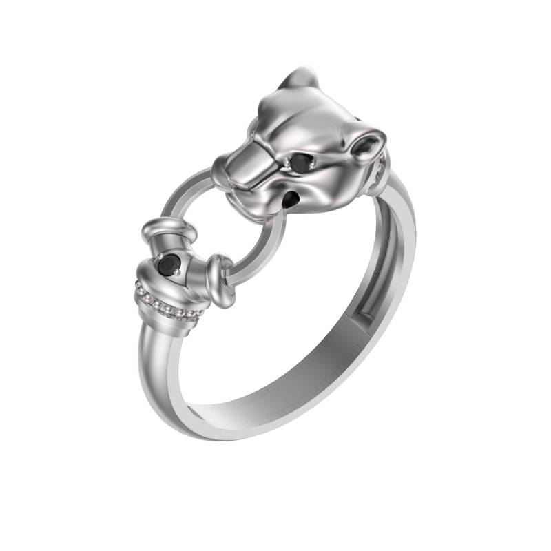 Panther Ring Für Frauen Sterling Silber Schwarz Zirkonia Kopf Tier Schmuck Statement Geschenk Sie Wilde Katze von IndigoJewelry925