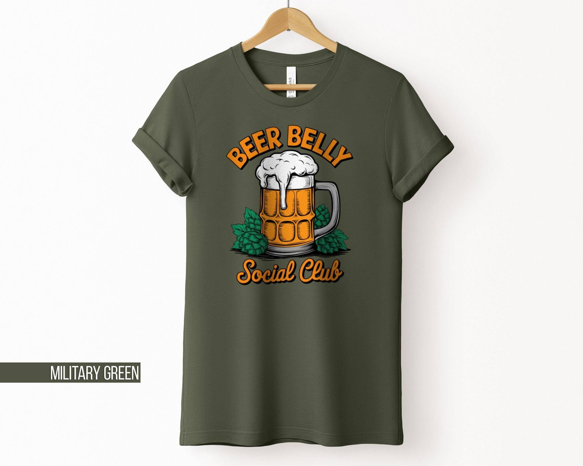Beer Belly Social Club T-Shirt, Lustiges Bier-Liebhaber-Shirt, Hoppy Bierkrug-T-Stück, Party-Shirt, Geschenk-Bier, Trinkclub-T-Stück, Starker von IndigoLakeDesign