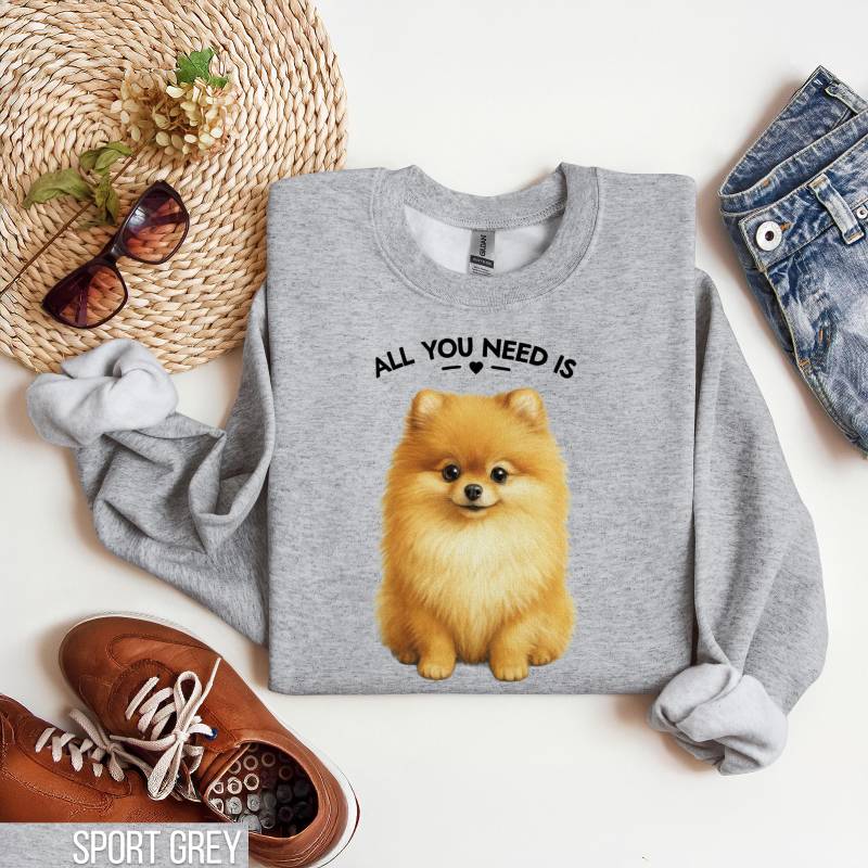 Spitz Sweatshirt, Welpe Hund Pullover, Mama Hunde Liebhaber Geschenk, Haustier Besitzer Shirt, Papa Geschenkidee, Gemütliches Tier Rundhalsausschnitt von IndigoLakeDesign