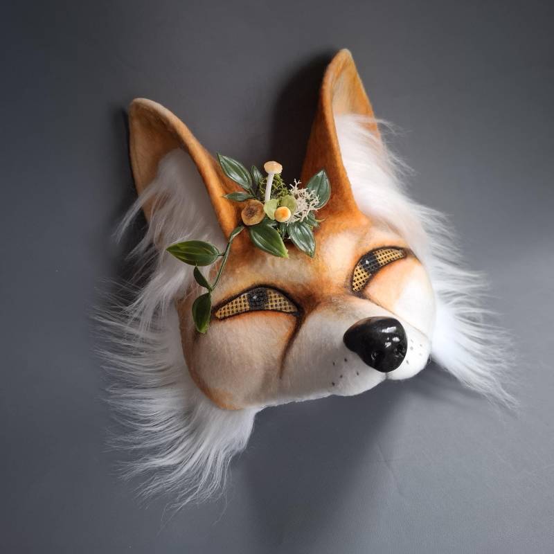 Therian Mask Fox, Animal/Quadrobics Mask, Fox Realistic Animal Mask, Tiermaske Maske von IndigoStudioM