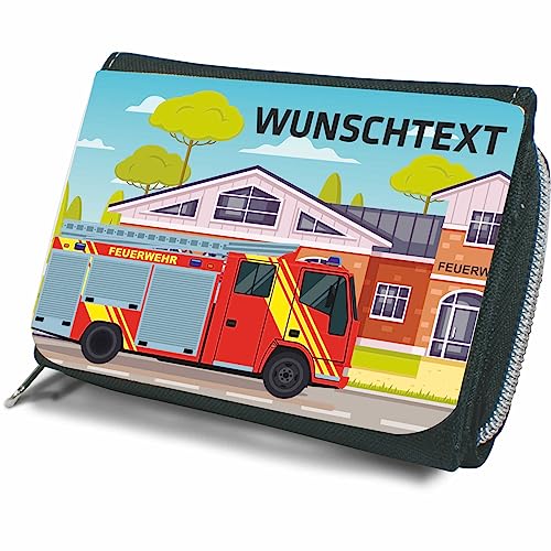 Indigos UG - Kindergeldbörse - Motiv Feuerwehr - 12x8,5 cm individuell personalisiert mit Namen und Text - für Schulanfang - Geschenk von Indigos