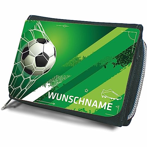 Indigos UG - Kindergeldbörse - Motiv Fußball - 12x8,5 cm individuell personalisiert mit Namen und Text - für Schulanfang - Geschenk von Indigos