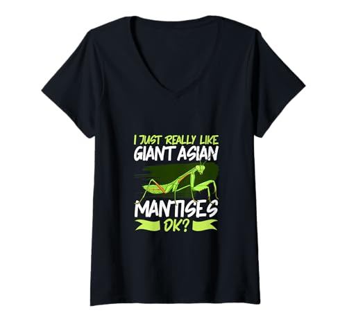 Damen Lieblingstier Indische Riesengottesanbeterin T-Shirt mit V-Ausschnitt Damen Lieblingstier Indische Riesengottesanbeterin T-Shirt mit V-Ausschnitt von Indische Riesengottesanbeterin Designs