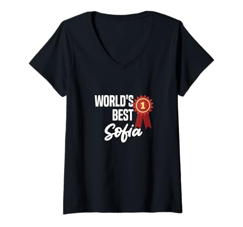 Damen World's Best Sofia Name Personalisiertes T-Shirt mit V-Ausschnitt Damen World's Best Sofia Name Personalisiertes T-Shirt mit V-Ausschnitt von Individuelle Kleidung & Geschenke für Damen
