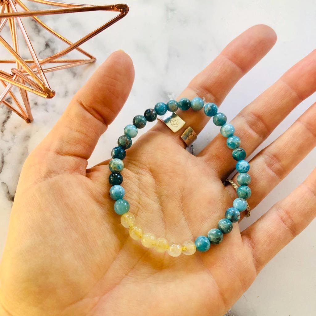 Apatit Und Citrin Edelstein Armband - Fülle & Klarheit Kristall Schmuck Heilendes Energie Armband, Manifestation, Stapel von IndoLove