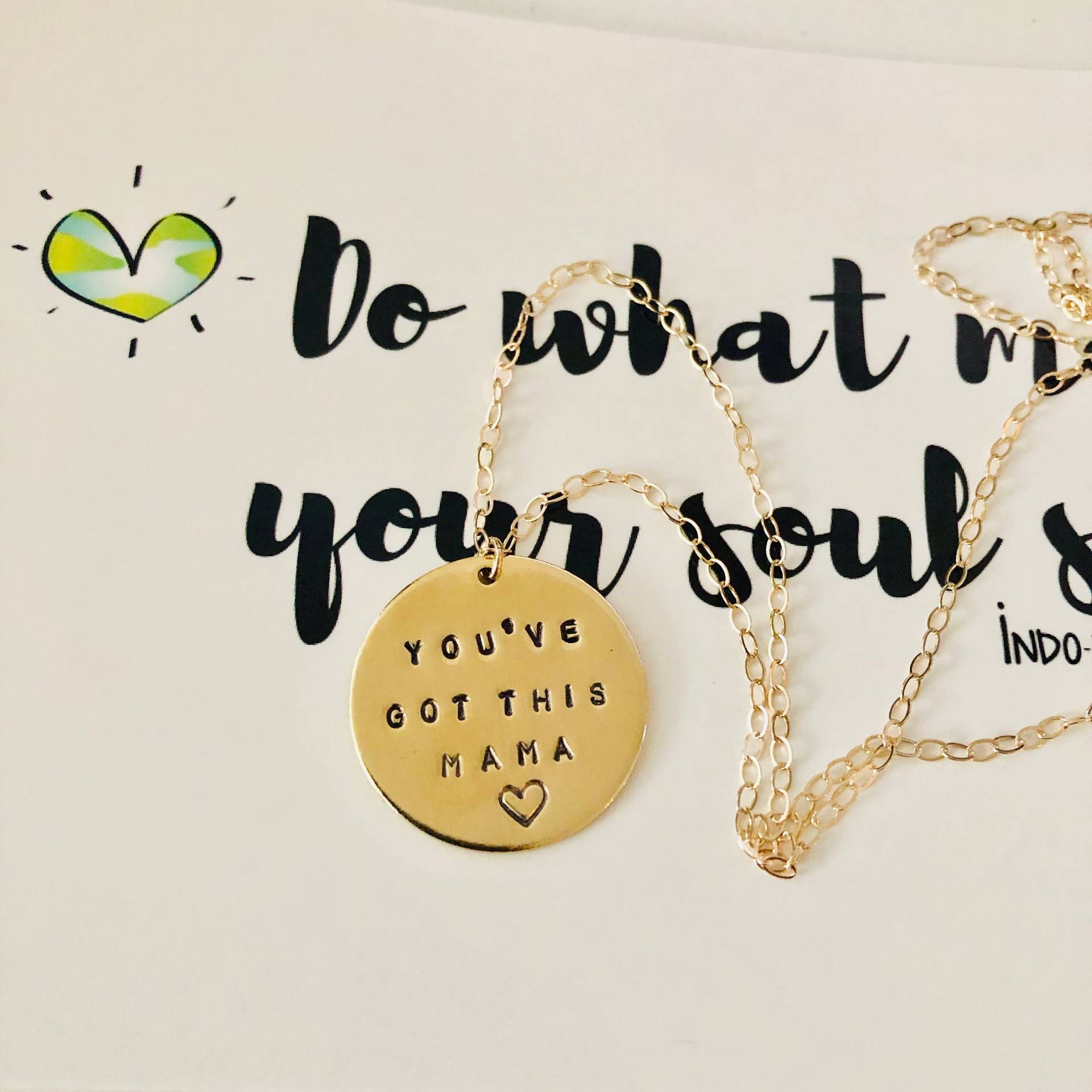 You've Got This Mama Halskette Hand Gestempelt Messing Anhänger, Geschenk Für von IndoLove