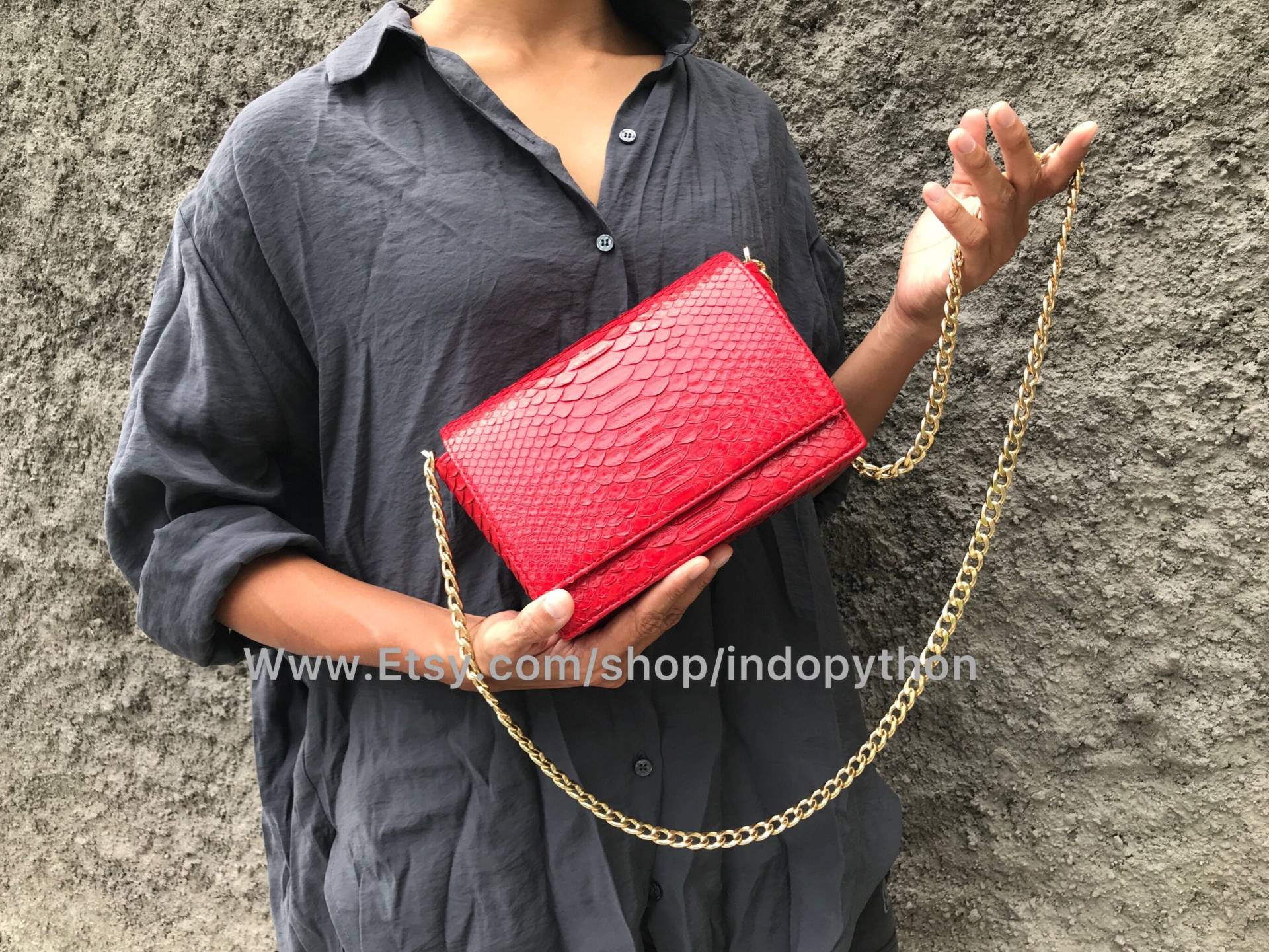 Rote Tasche | Python Schlangenleder Rote Geschenk Für Ihn Damentasche Mode Python Handtasche Geldbörse Taschen Rote Tasche | Python Schlangenleder Rote Geschenk Für Ihn Damentasche Mode Python Handtasche Geldbörse Taschen von IndoPython