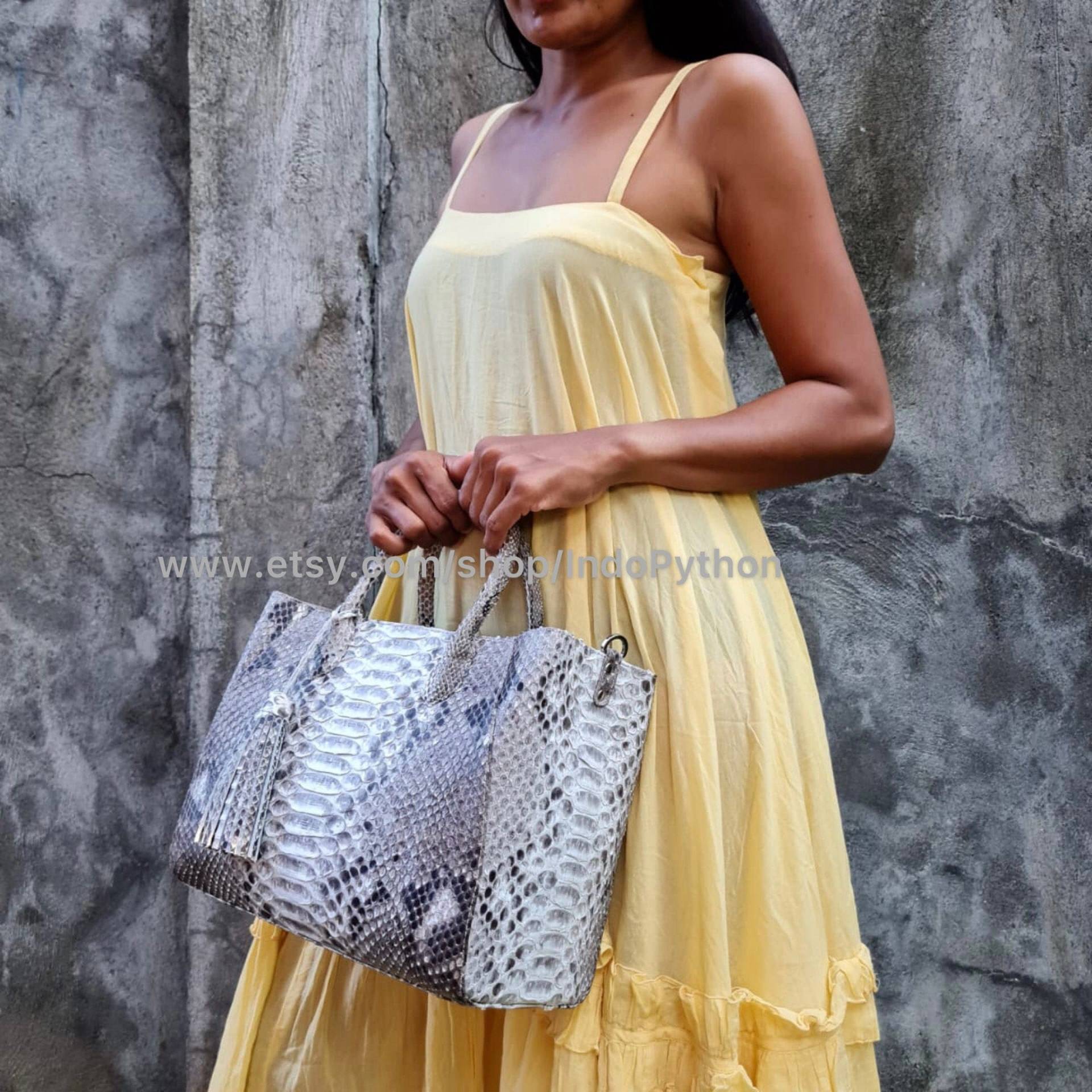Schwarze Und Weiße Tasche, Python Schlangenleder Echtleder Tote Bag, Graue Handtasche, Geldbörse, Schwarz Weiß Schwarze Und Weiße Tasche, Python Schlangenleder Echtleder Tote Bag, Graue Handtasche, Geldbörse, Schwarz Weiß von IndoPython