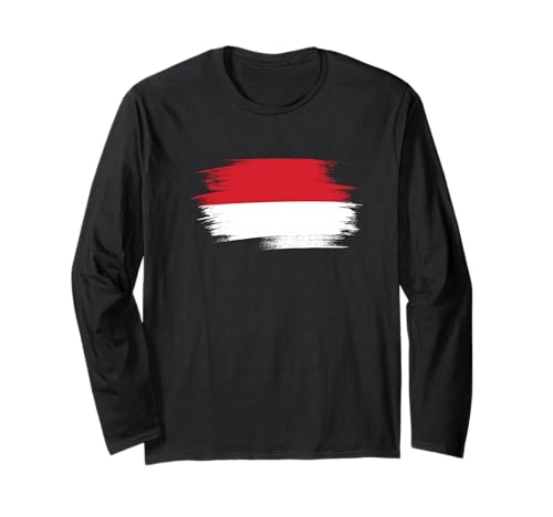 Indonesien Indonesische Flagge Bali Jakarta Herren Damen Kinder Langarmshirt von Indonesia Flag Indonesian Apparel