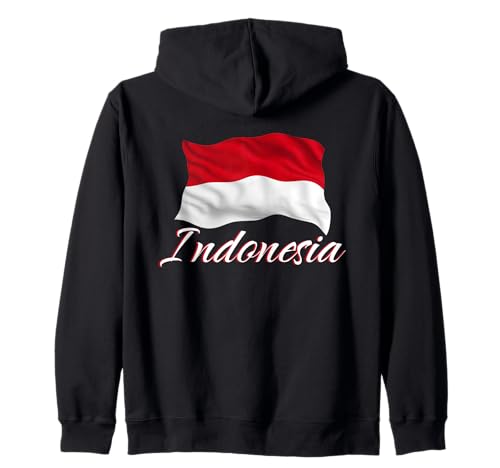 Indonesische Flagge, Indonesien, Herren, Damen, Kinder Kapuzenjacke von Indonesian Flag Heritage Apparel & Gifts