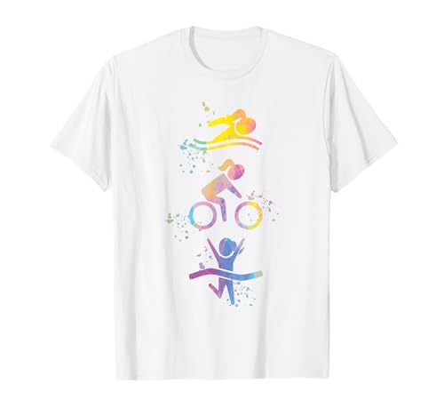 Aquarell Damen Triathlon T-Shirt Aquarell Damen Triathlon T-Shirt von Indoor Traithon Trilife for Triathletes