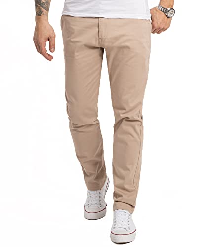 Indumentum Herren Chino Hose Regular Fit Chinohose Herrenhose Baumwolle Designer Hose Chinos Business Hose Stretch Männer Hose IR-506 Beige W29 L30 von Indumentum