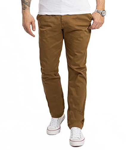 Indumentum Herren Chino Hose Regular Fit Chinohose Herrenhose Baumwolle Designer Hose Chinos Business Hose Stretch Männer Hose IR-506 Braun W31 L30 von Indumentum