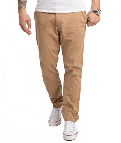 Indumentum Herren Chino Hose Regular Fit Chinohose Herrenhose Baumwolle Designer Hose Chinos Business Hose Stretch Männer Hose IR-506 Dunkelbeige W38 L34 von Indumentum