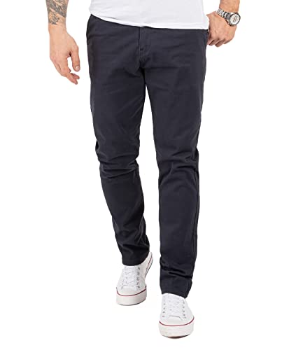 Indumentum Herren Chino Hose Regular Fit Chinohose Herrenhose Baumwolle Designer Hose Chinos Business Hose Stretch Männer Hose IR-506 Dunkelblau W30 L30 von Indumentum