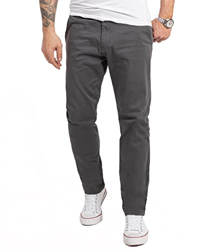 Indumentum Herren Chino Hose Regular Fit Chinohose Herrenhose Baumwolle Designer Hose Chinos Business Hose Stretch Männer Hose IR-506 Dunkelgrau W30 L30 von Indumentum