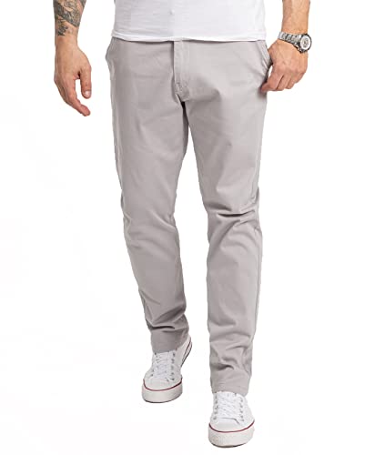 Indumentum Herren Chino Hose Regular Fit Chinohose Herrenhose Baumwolle Designer Hose Chinos Business Hose Stretch Männer Hose IR-506 Hellgrau W29 L30 von Indumentum