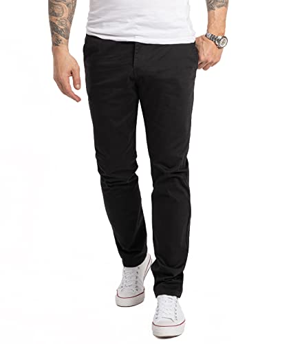 Indumentum Herren Chino Hose Regular Fit Chinohose Herrenhose Baumwolle Designer Hose Chinos Business Hose Stretch Männer Hose IR-506 Schwarz W33 L30 von Indumentum