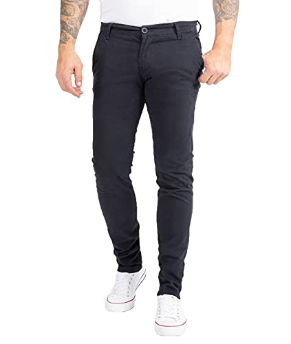 Indumentum Herren Chino Hose Slim Fit Chinohose Herrenhose Baumwolle Designer Hose Chinos Business Hose Stretch Männer Hose IS-305 Dunkelblau W31 L30 von Indumentum