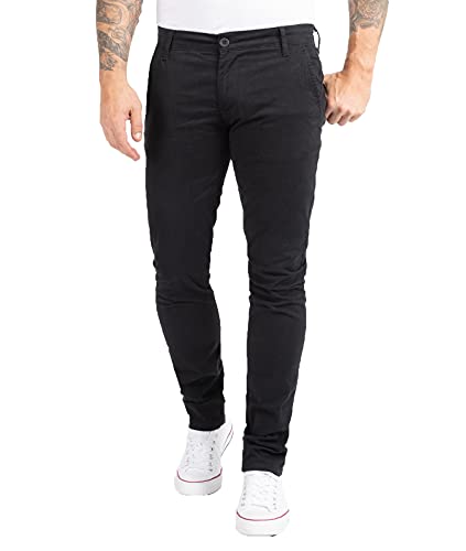 Indumentum Herren Chino Hose Slim Fit Chinohose Herrenhose Baumwolle Designer Hose Chinos Business Hose Stretch Männer Hose IS-305 Schwarz W30 L32 von Indumentum