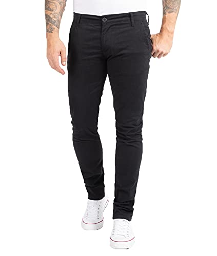 Indumentum Herren Chino Hose Slim Fit Chinohose Herrenhose Baumwolle Designer Hose Chinos Business Hose Stretch Männer Hose IS-305 Schwarz W34 L30 von Indumentum