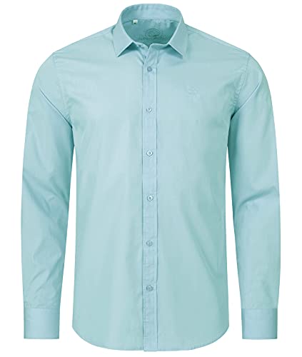 Indumentum Herren Hemd Businesshemd Hemden Langarm Business Hemd Regular Fit Herrenhemd Basic Bügelfrei Männer Hemd Shirt Elegant H-271 Hellblau 3XL von Indumentum