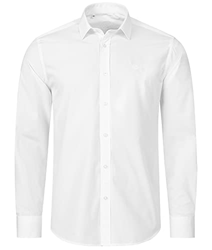 Indumentum Herren Hemd Businesshemd Hemden Langarm Business Hemd Regular Fit Herrenhemd Basic Bügelfrei Männer Hemd Shirt Elegant H-271 Weiß 3XL von Indumentum