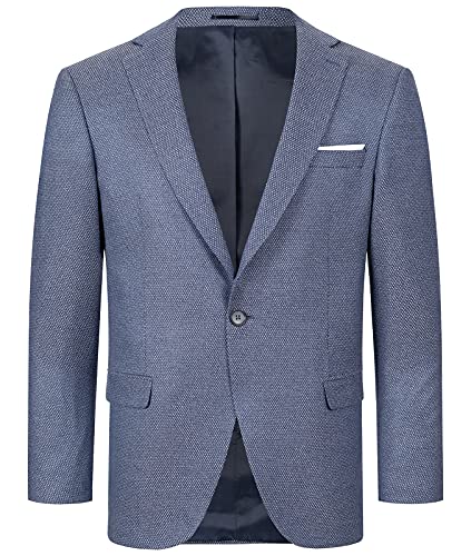 Indumentum Herren Sakko Blazer Sportlich Jacke Jackett Slim Fit Herrensakko Übergangsjacke Herrenblazer Anzugjacke IJS-100 Blau 3XL von Indumentum