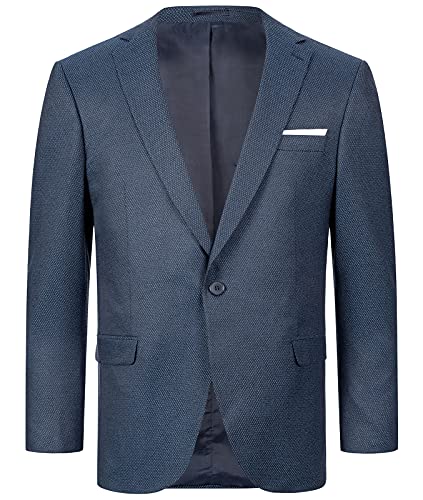 Indumentum Herren Sakko Blazer Sportlich Jacke Jackett Slim Fit Herrensakko Übergangsjacke Herrenblazer Anzugjacke IJS-100 Dunkelblau 3XL von Indumentum