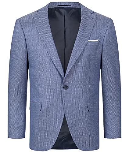 Indumentum Herren Sakko Blazer Sportlich Jacke Jackett Slim Fit Herrensakko Übergangsjacke Herrenblazer Anzugjacke IJS-100 Hellblau 2XL von Indumentum