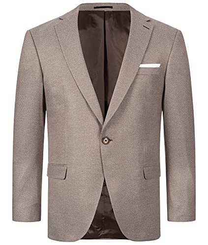 Indumentum Herren Sakko Blazer Sportlich Jacke Jackett Slim Fit Herrensakko Übergangsjacke Herrenblazer Anzugjacke IJS-100 Hellbraun S von Indumentum