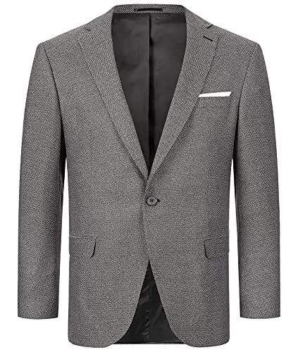 Indumentum Herren Sakko Blazer Sportlich Jacke Jackett Slim Fit Herrensakko Übergangsjacke Herrenblazer Anzugjacke IJS-100 Schwarz 2XL von Indumentum